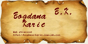 Bogdana Karić vizit kartica